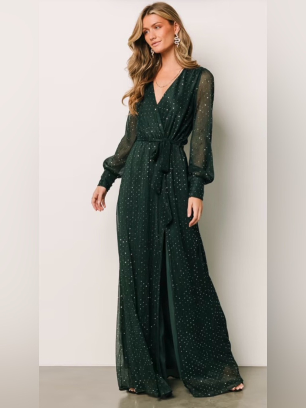NWT Baltic Born Sparkle Gown in Emerald Size Small